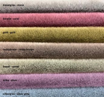 Preview: Highpile Fabric for Mini Teddy ± 25 x 18 cm coral