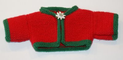 Strickjacke rot Bärengröße ca. 23 - 26 cm Trachtenstil