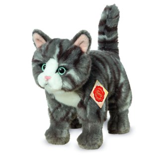 Katze stehend grau getigert ca. 20 cm
