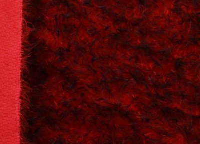 Mohair curled medium dense ± 23 mm, red with black tips