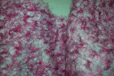 fabric sample 10 x 10 cm mohair  turquoise - purple