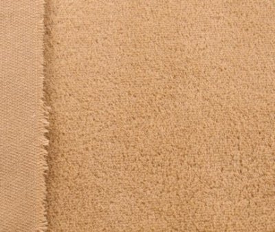 Baumwoll Plüsch, dunkelbeige, 140 cm breit, ca. 9 mm lang
