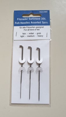Filznadel Sortiment 3 Stück fein, mittel, grob