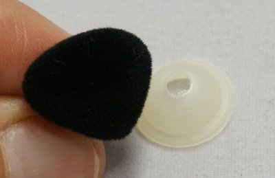 Kunststoff Nase, schwarz samtig 15 mm