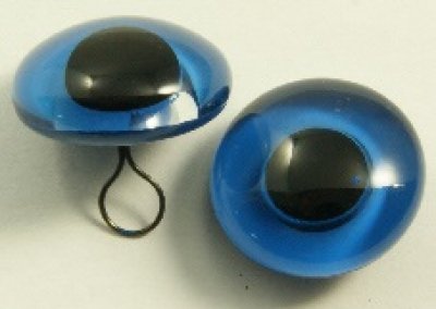 blue glass eyes 6 mm, per pair