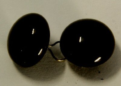 Black glass eye 18 mm, price per pair