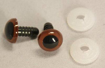 Plastic safety eyes brown 18 mm