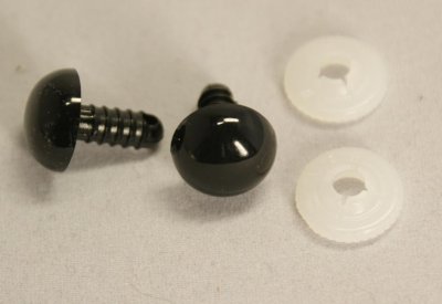 Plastic safety eyes black 30 mm